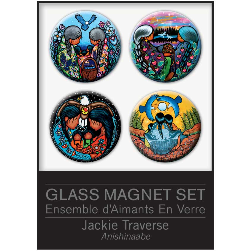BOTANIZE ボタナイズ　アート　マグネット Jackie Traverse Glass Magnets Set – Indigenous Collection and CAP