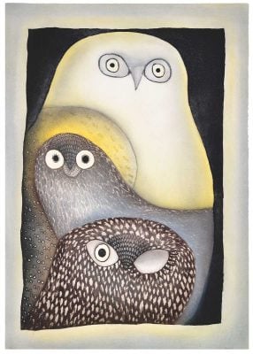 Owls in Moonlight (Etching, 105.3 x 80cm)