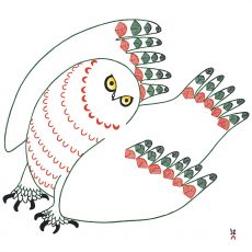 Uppik Quviasuttuq (Festive Owl), Stonecut & Stencil, 62 x 70.7 cm