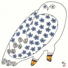 Blossoming Owl, Stonecut & Stencil, 37.5x35.3cm