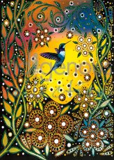 Hummingbird and Flowers