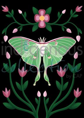 Lunar Moth and Ojibwe Florals