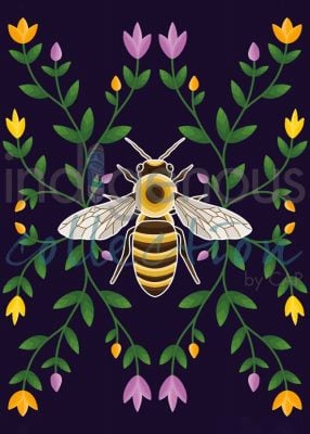 Honey Bee and Ojibwe Floral