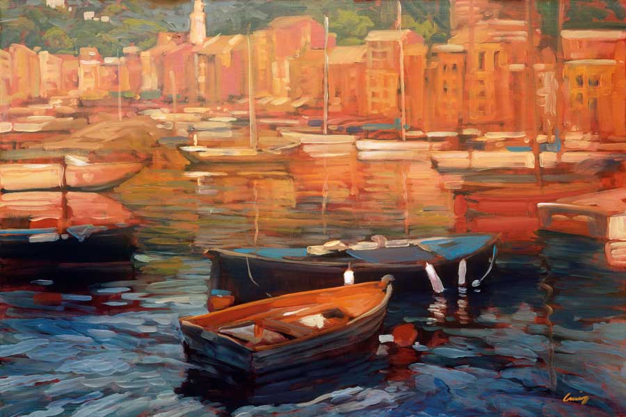 Anchored Boats - Portofino by artist  Philip Craig