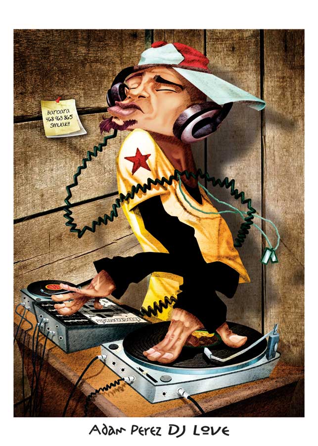 DJ Love by artist Adam Perez