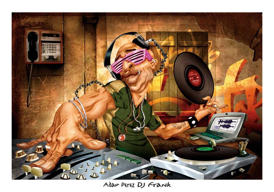 DJ Frank by artist Adam Perez