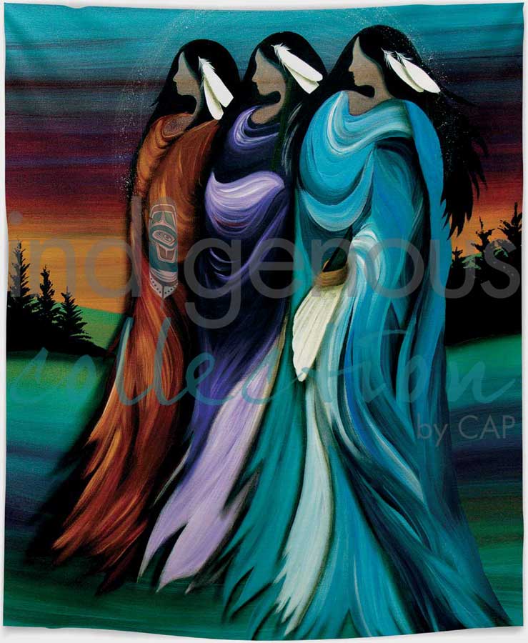Three Sisters Fleece Blanket by artist Betty Albert