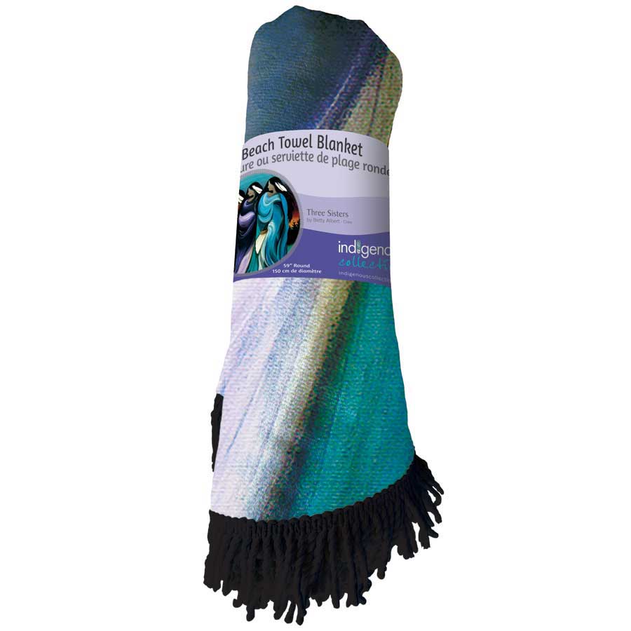 Three Sisters Round Beach Towel Blanket by artist Betty Albert