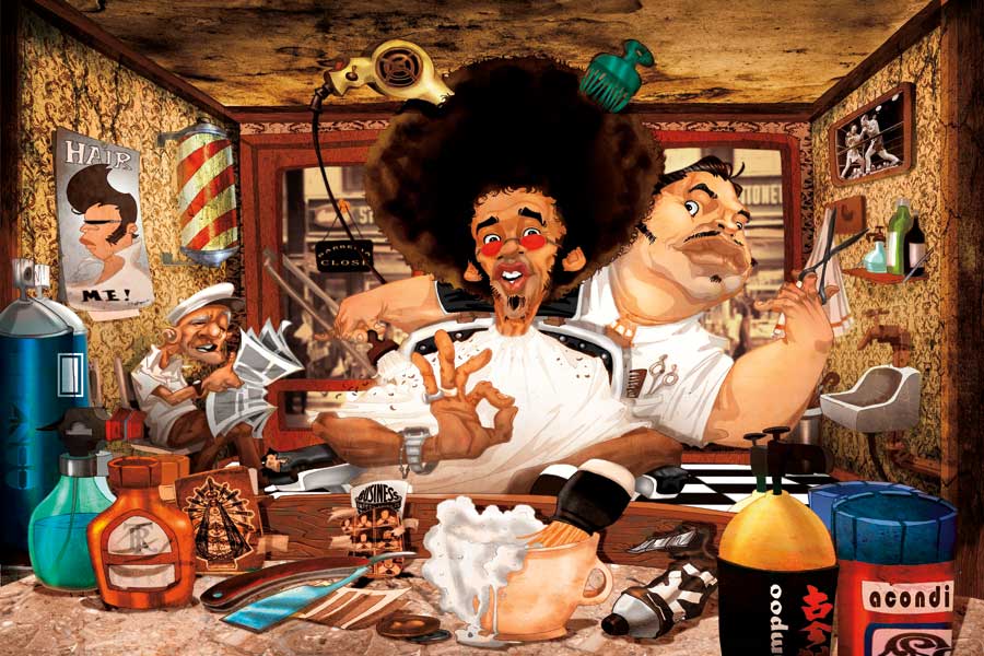 The Barber's Shop by artist Adam Perez