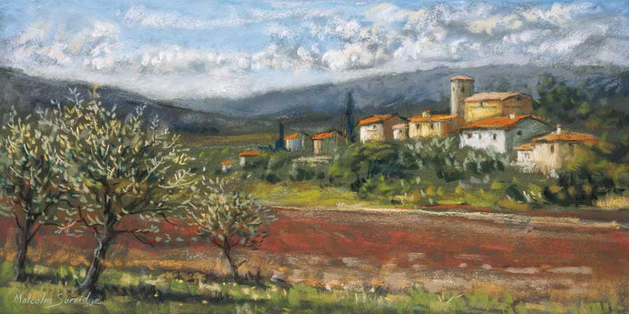 Hillside Olives by artist Malcolm Surridge 