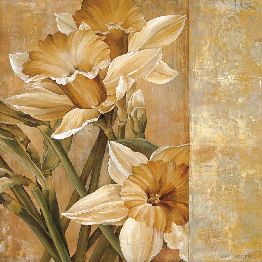 Champagne Daffodils I by artist Linda Thompson
