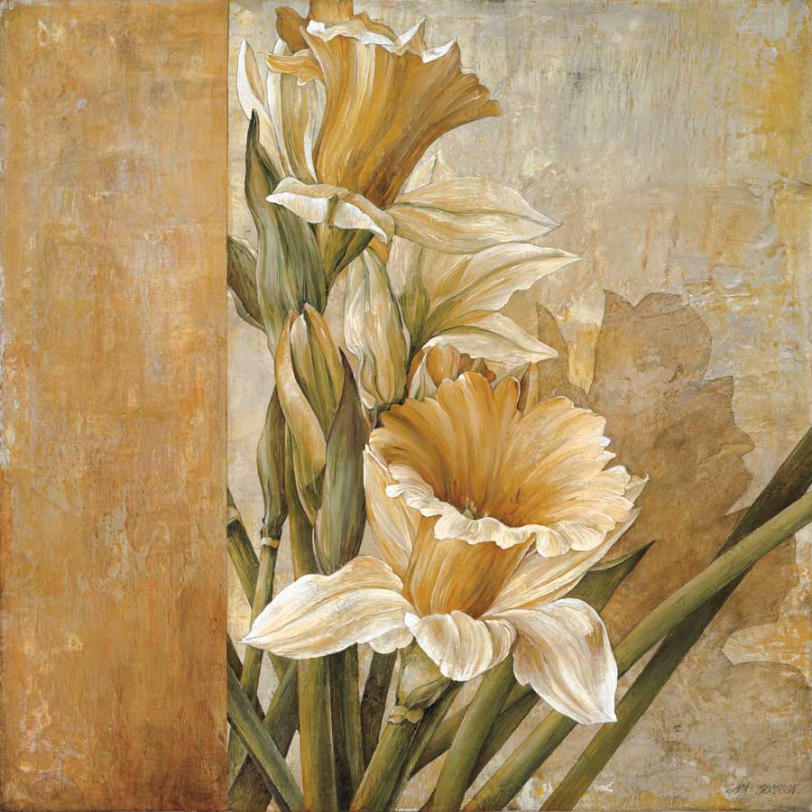 Champagne Daffodils II by artist Linda Thompson