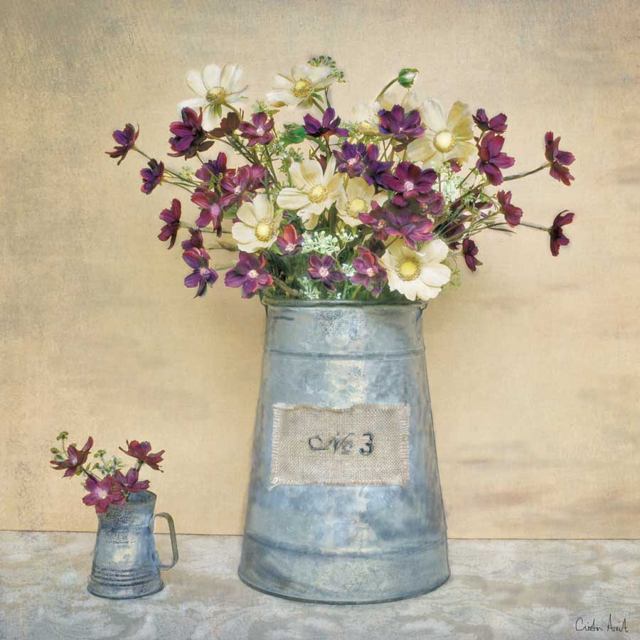 Plum Daisies by artist Cristin Atria