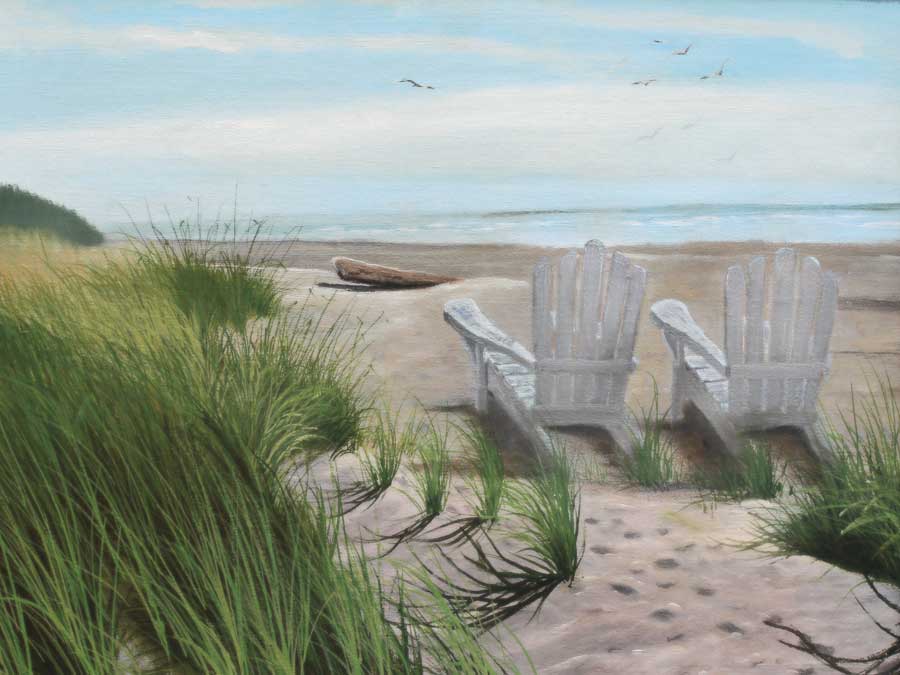 Perfect Spot on the Beach by artist Julie Peterson