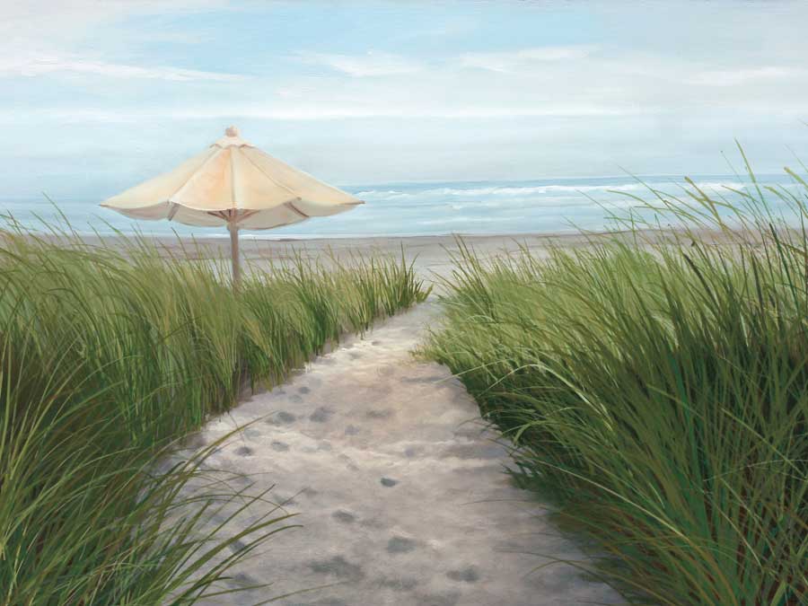 Umbrella on the Beach by artist Julie Peterson