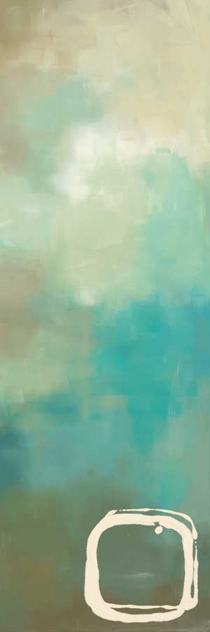 Retro in Aqua and Khaki I by artist Laurie Maitland