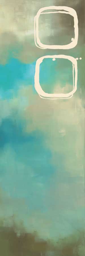 Retro in Aqua and Khaki III by artist Laurie Maitland