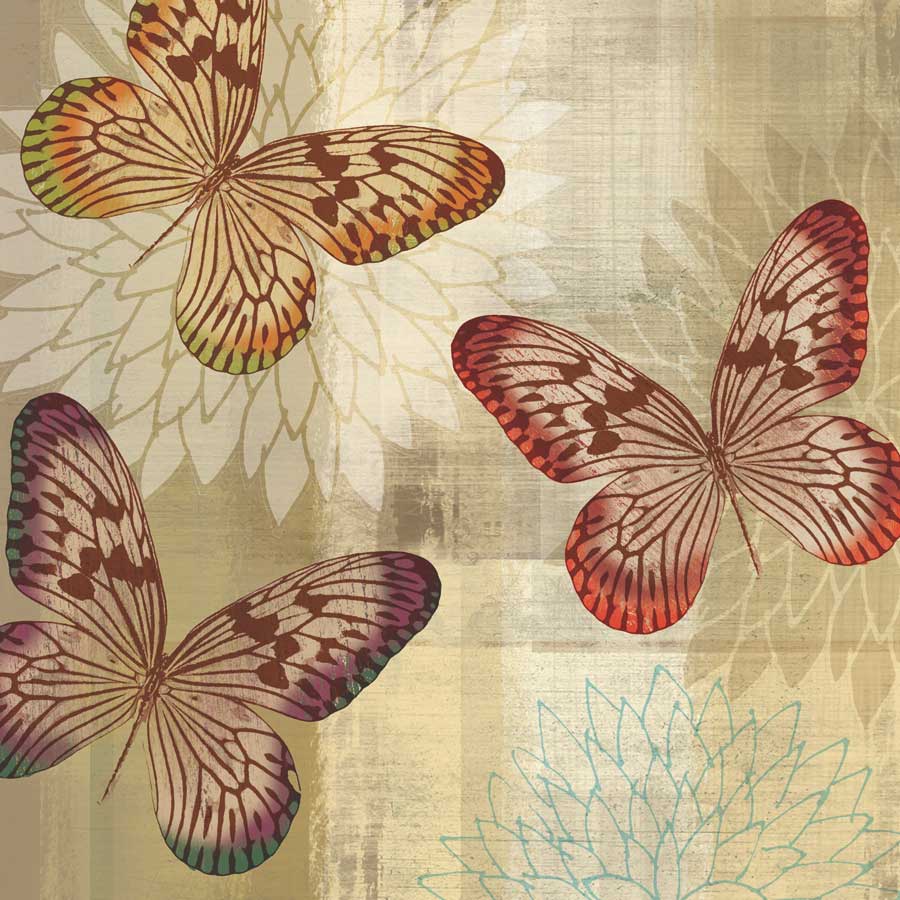Tropical Butterflies I by artist Tandi Venter