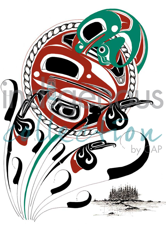 Raven Moon,Frog and Mosquitoes by artist Danny Dennis