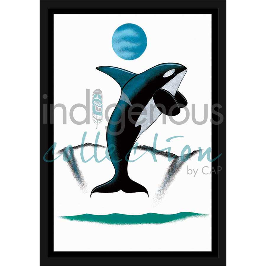 Moonlight Orca by artist Isaac Bignell - Cree. Indigenous Collection