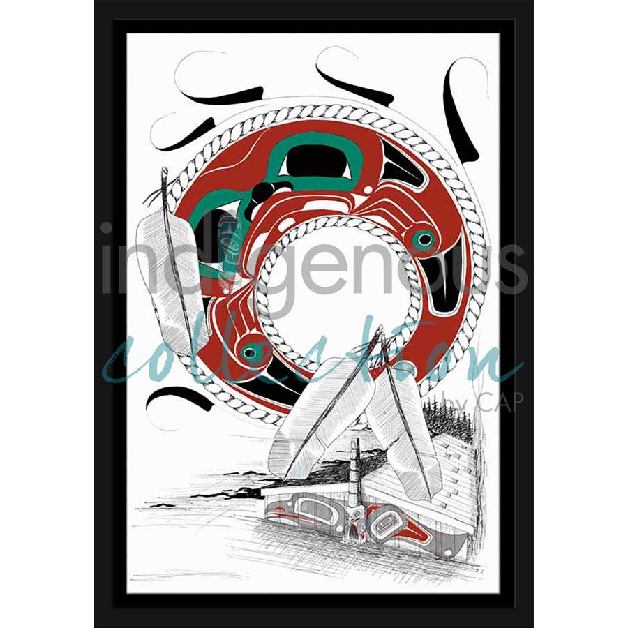 The Longhouse by artist Danny Dennis - Tsimshian . Indigenous Collection