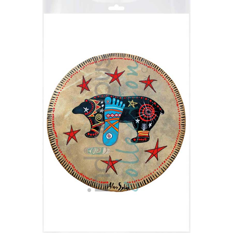Brown Bear Drum I by artist Alan Syliboy - Mi'kmaq. Indigenous Collection