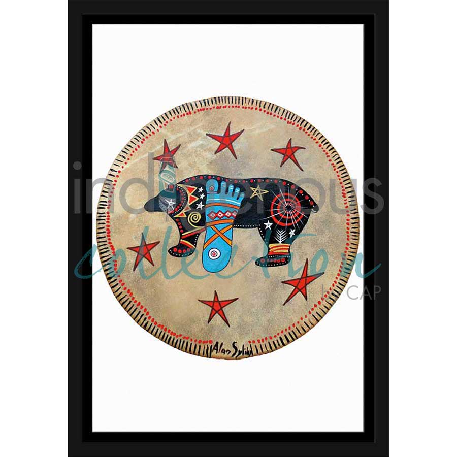 Brown Bear Drum I by artist Alan Syliboy - Mi'kmaq. Indigenous Collection