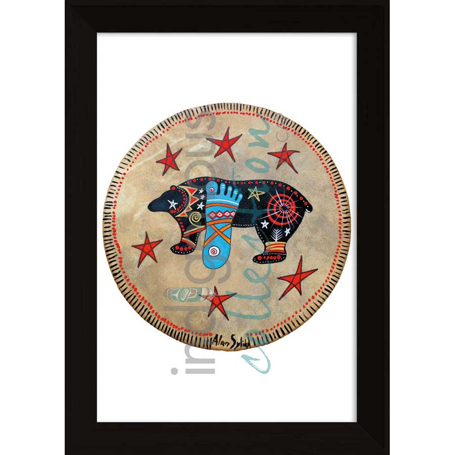Brown Bear Drum I by artist Alan Syliboy - Mi'kmaq. Indigenous Collection