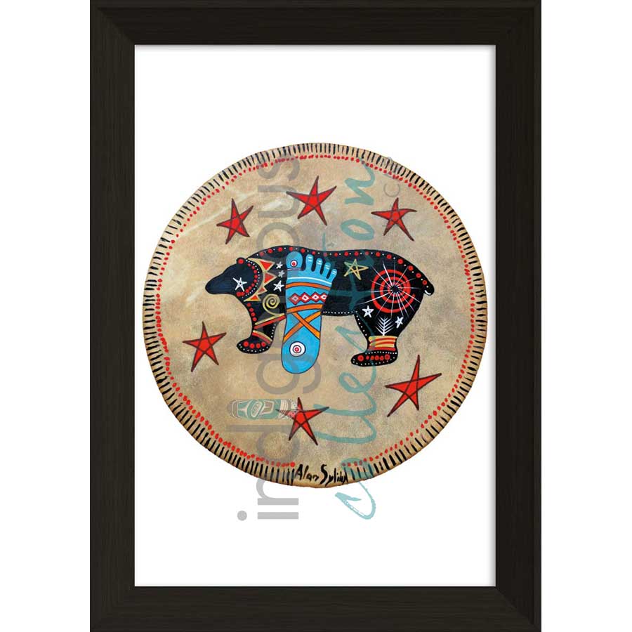Brown Bear Drum I by artist Alan Syliboy - Mi'kmaq. Indigenous Collection