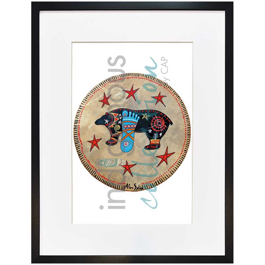 Brown Bear Drum I by artist Alan Syliboy - Mi'kmaq. Indigenous Collection