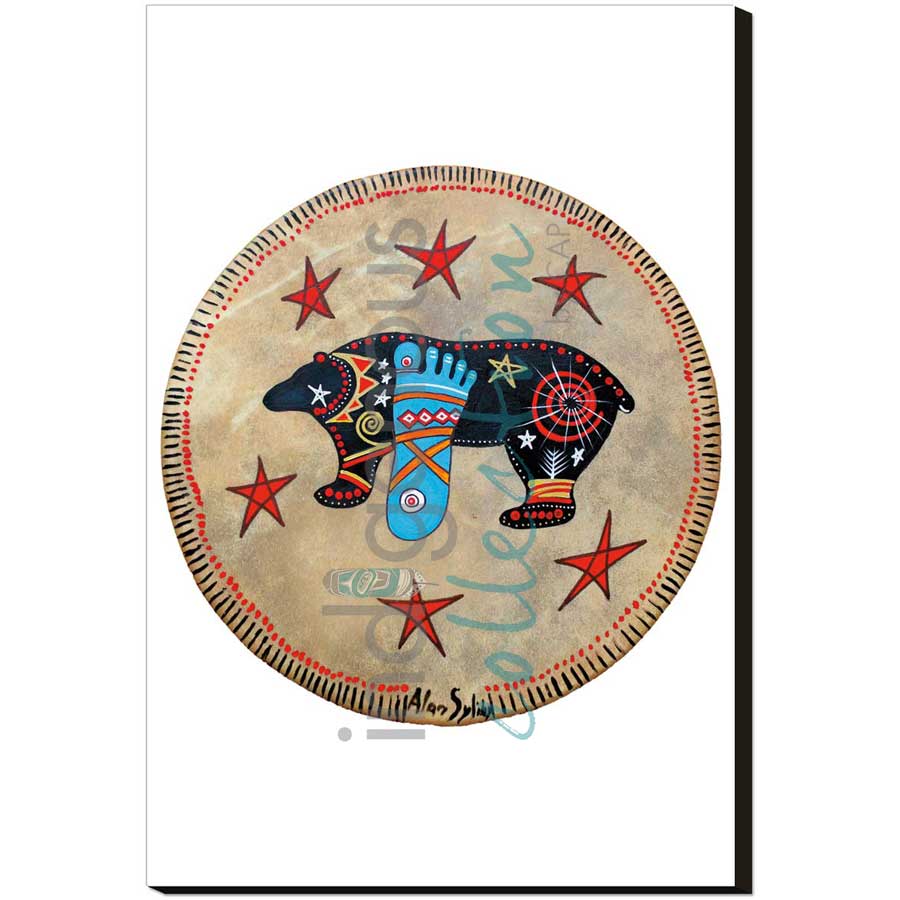 Brown Bear Drum I by artist Alan Syliboy - Mi'kmaq. Indigenous Collection