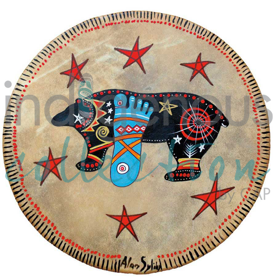 Brown Bear Drum I by artist Alan Syliboy