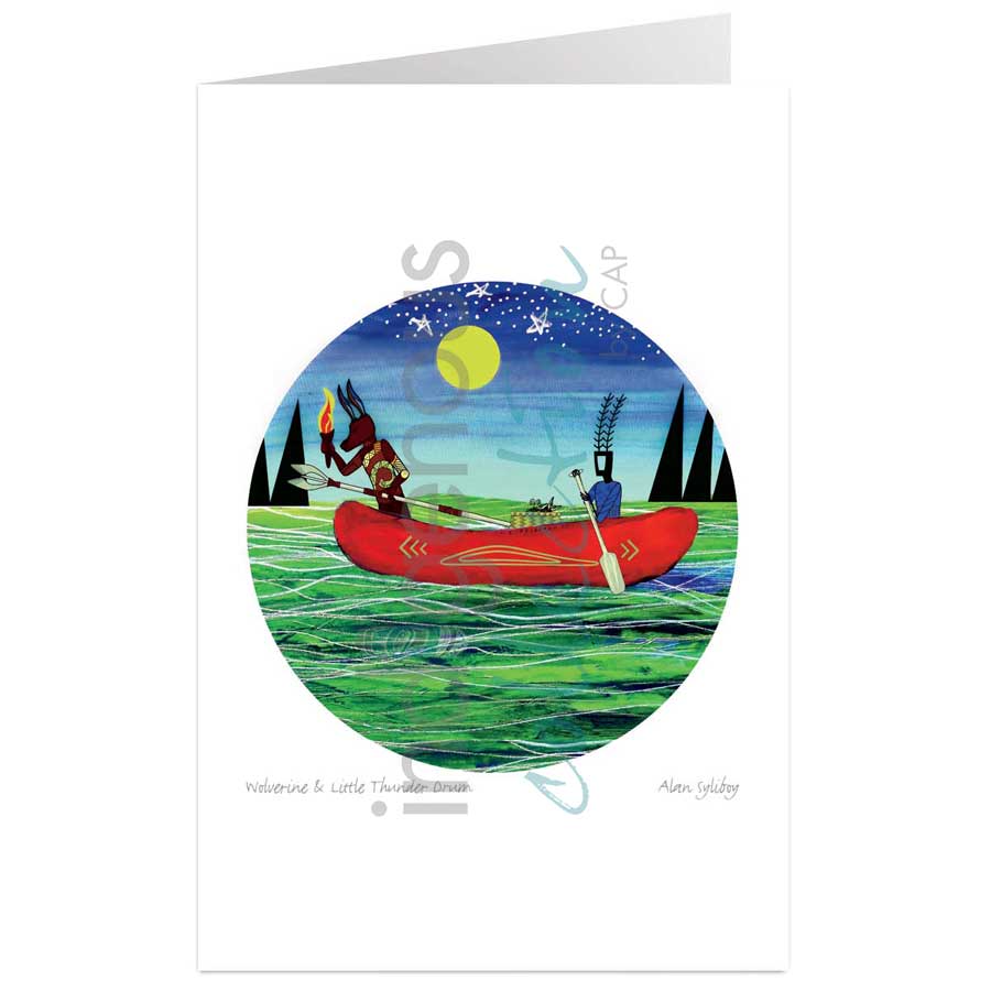 Wolverine & Little Thunder Drum by artist Alan Syliboy