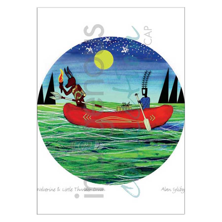 Wolverine & Little Thunder Drum Canvas Prints