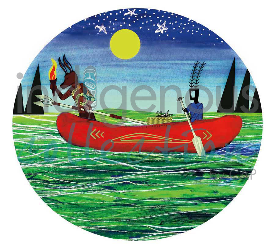 Wolverine & Little Thunder Drum by artist Alan Syliboy