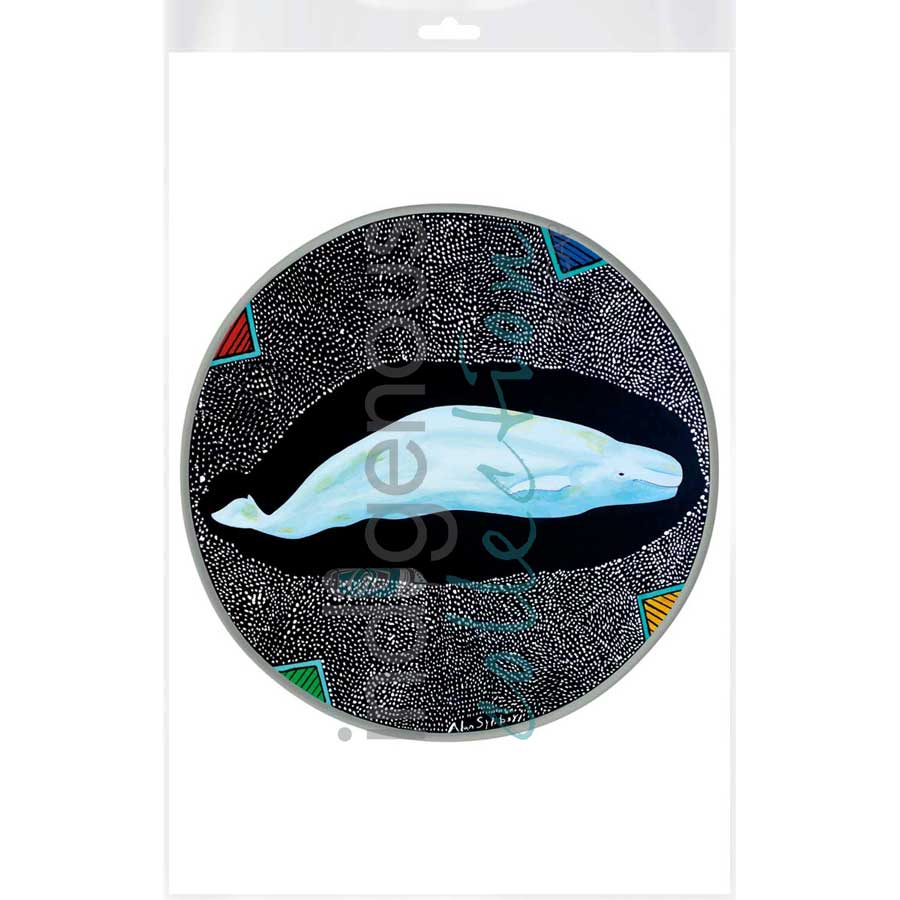 Beluga Whale Drum by artist Alan Syliboy - Mi'kmaq. Indigenous Collection