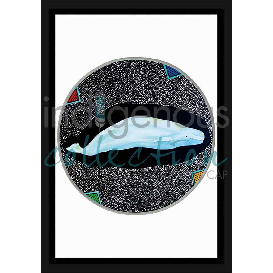 Beluga Whale Drum by artist Alan Syliboy - Mi'kmaq. Indigenous Collection