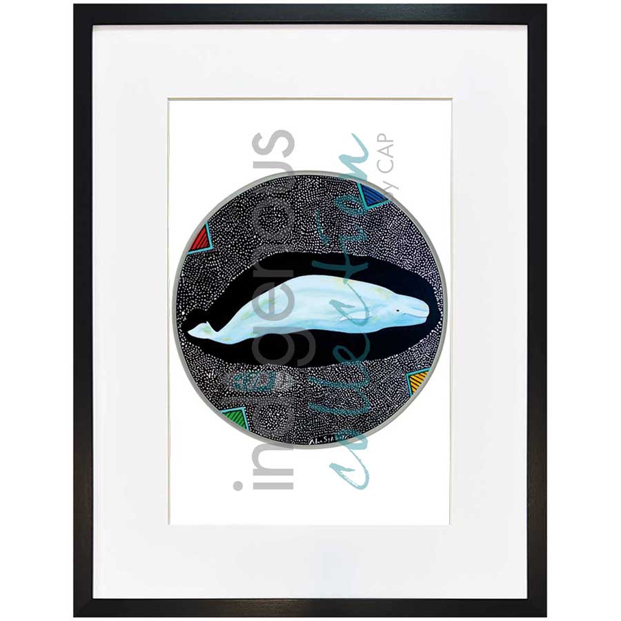 Beluga Whale Drum by artist Alan Syliboy - Mi'kmaq. Indigenous Collection