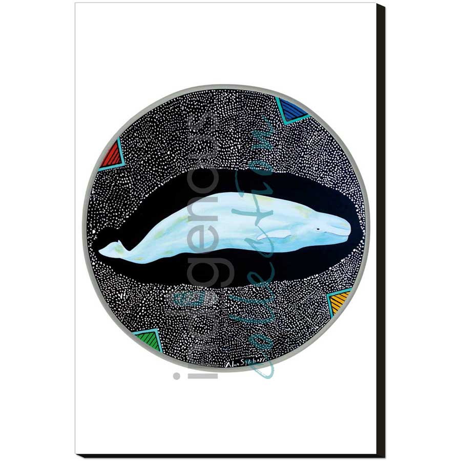 Beluga Whale Drum by artist Alan Syliboy - Mi'kmaq. Indigenous Collection