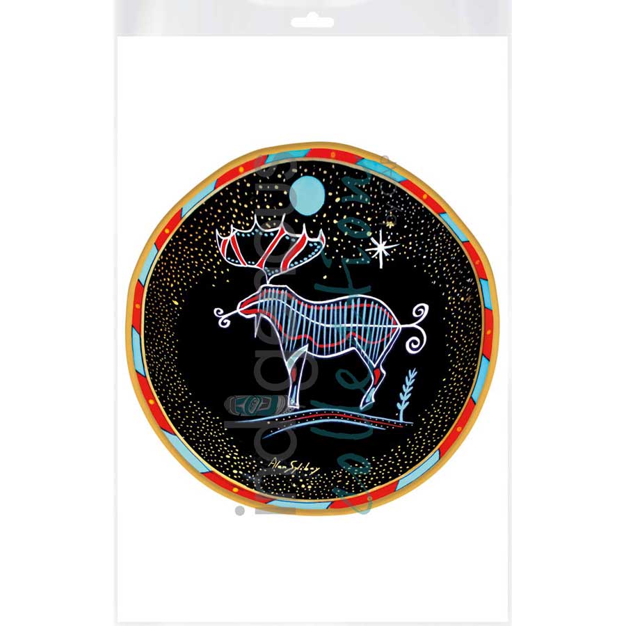 Moose Under a Blue Moon by artist Alan Syliboy - Mi'kmaq. Indigenous Collection