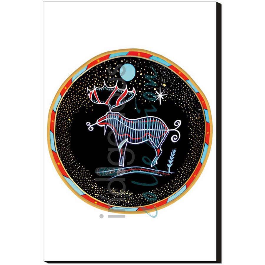 Moose Under a Blue Moon by artist Alan Syliboy - Mi'kmaq. Indigenous Collection