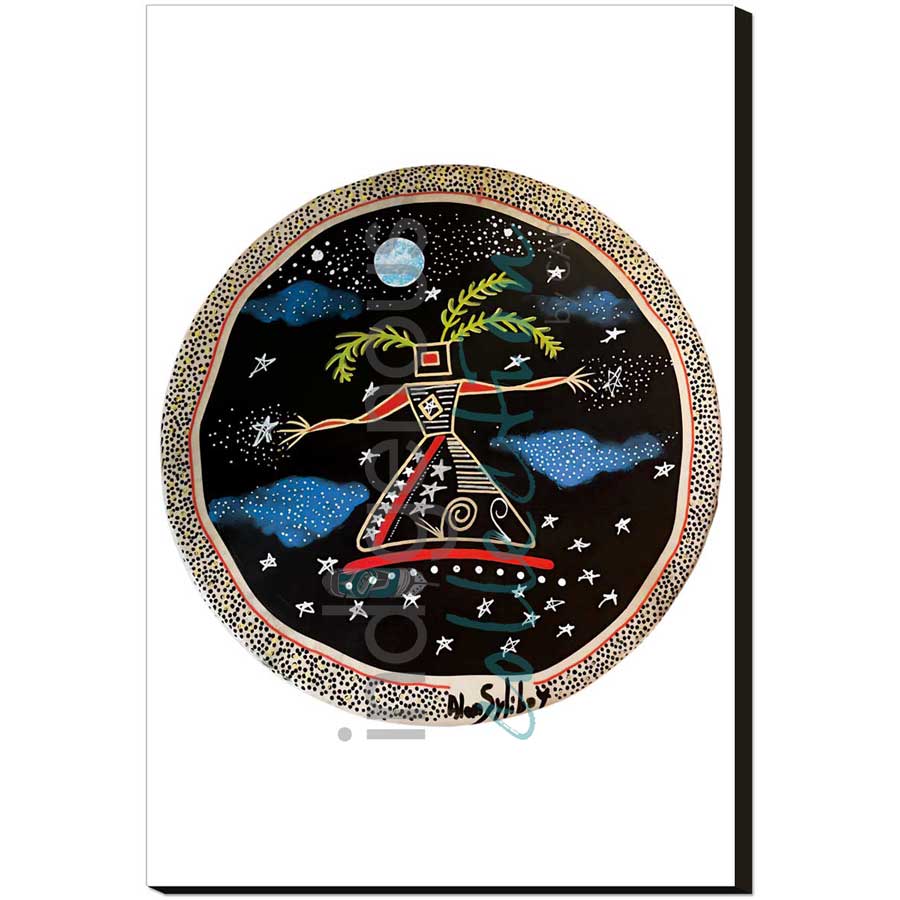 Spirit Woman Drum I by artist Alan Syliboy - Mi'kmaq. Indigenous Collection