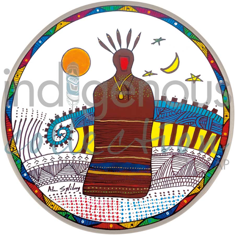 Membertou Drum by artist Alan Syliboy