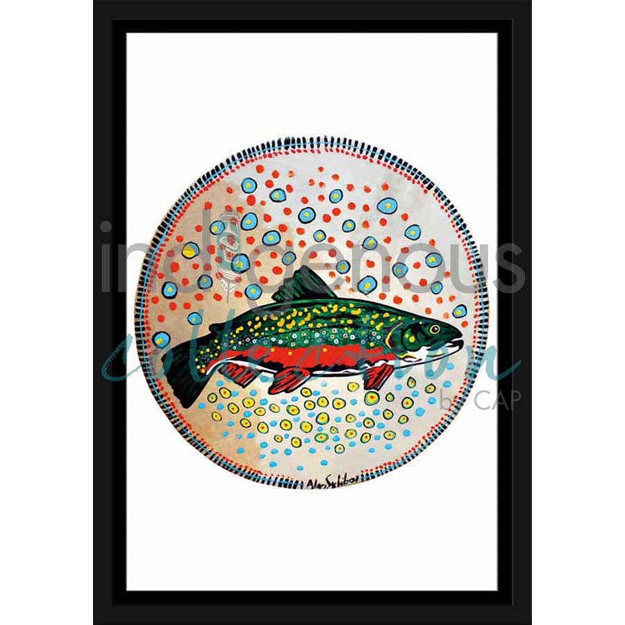 Trout Drum by artist Alan Syliboy - Mi'kmaq. Indigenous Collection