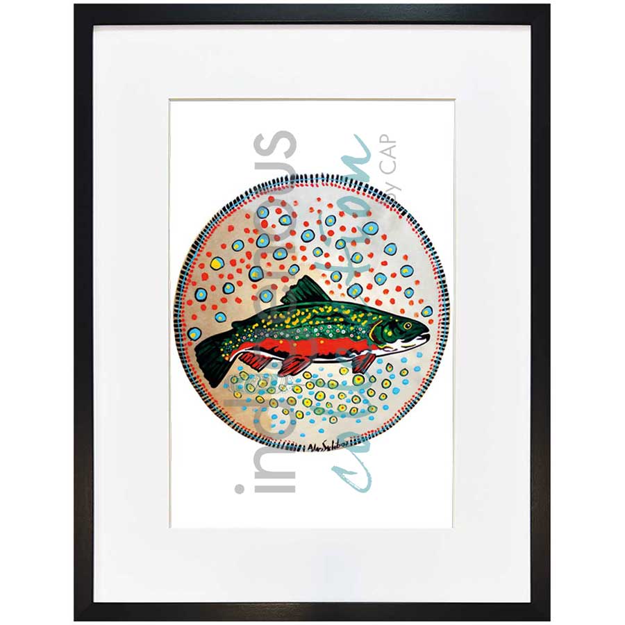Trout Drum by artist Alan Syliboy - Mi'kmaq. Indigenous Collection
