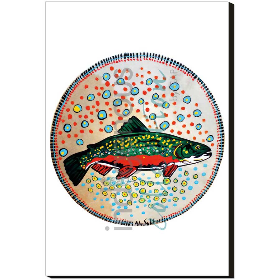 Trout Drum by artist Alan Syliboy - Mi'kmaq. Indigenous Collection