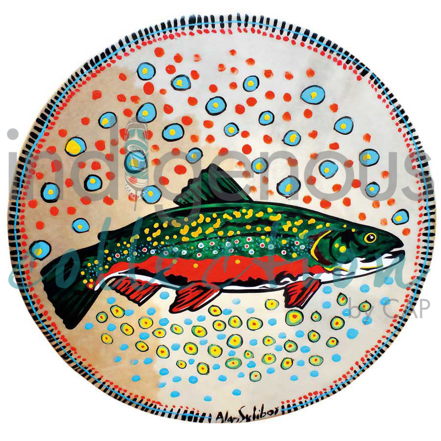 Trout Drum by artist Alan Syliboy