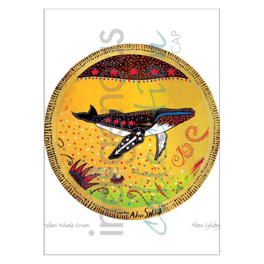 Yellow Whale Drum Canvas Prints