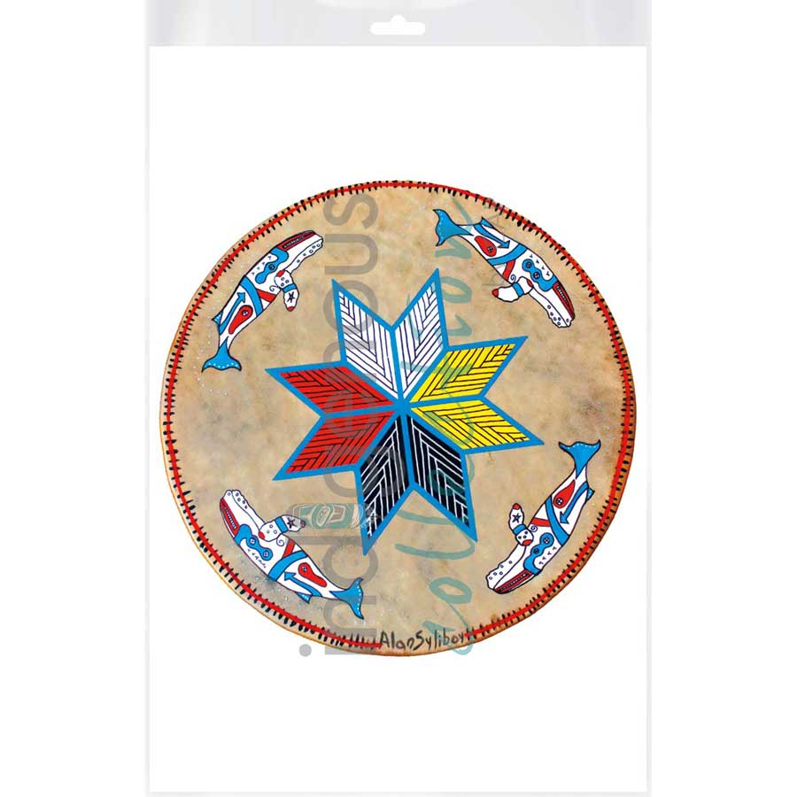 Humpback Breaching on Midnight Sky by artist Alan Syliboy - Mi'kmaq. Indigenous Collection
