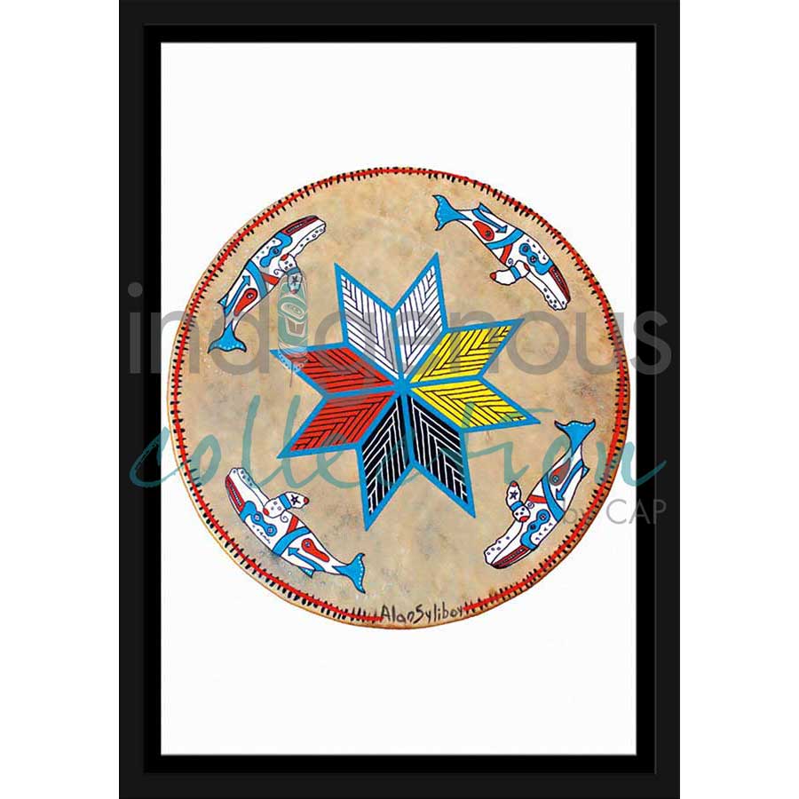 Humpback Breaching on Midnight Sky by artist Alan Syliboy - Mi'kmaq. Indigenous Collection
